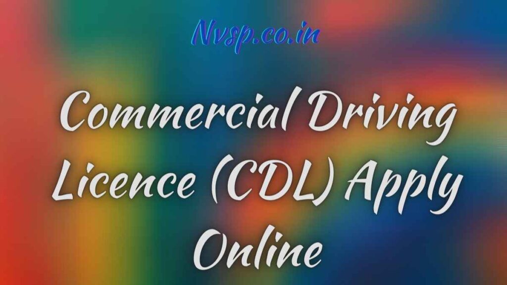 Commercial Driving Licence (CDL) Apply Online